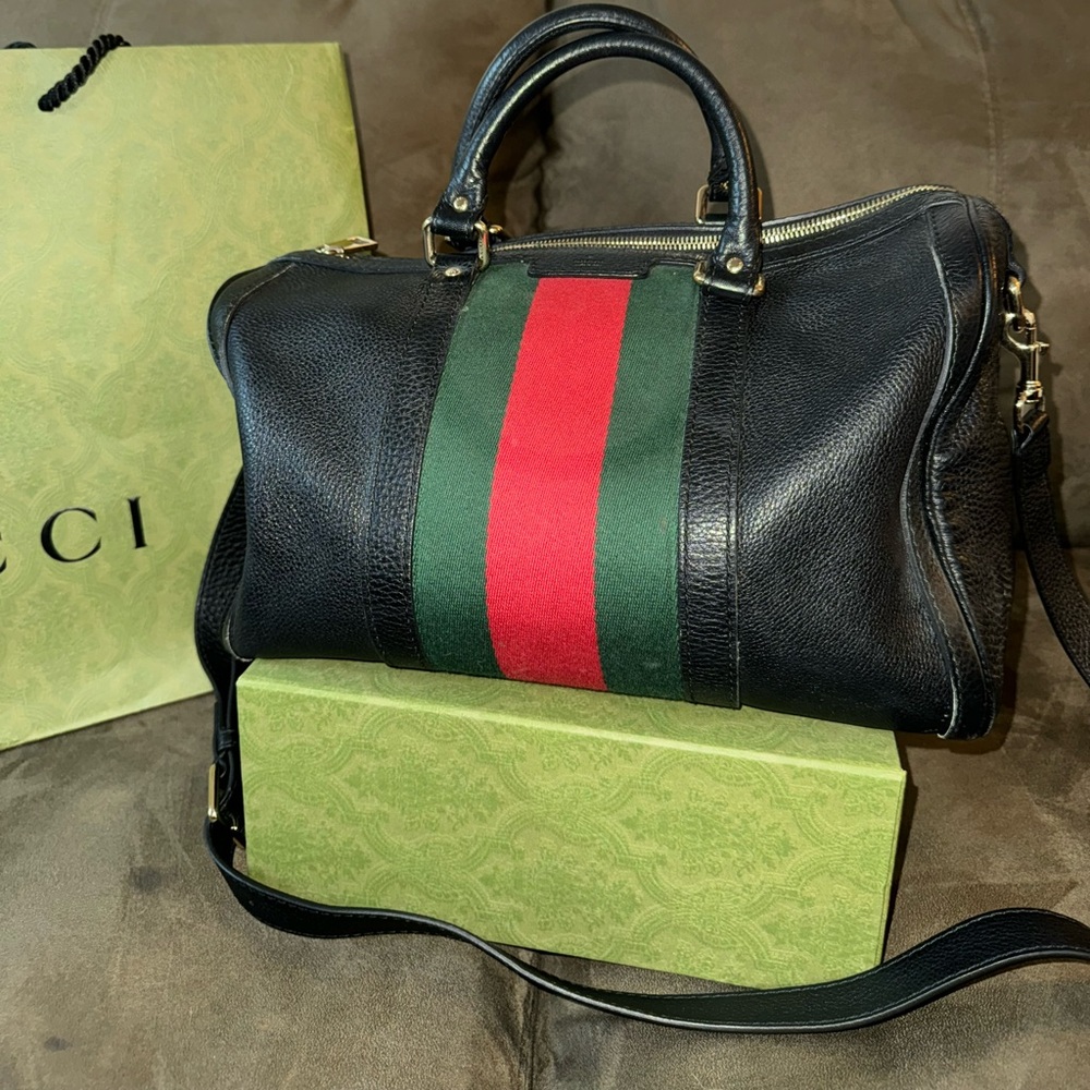 Gucci Boston Bag Black Leather
